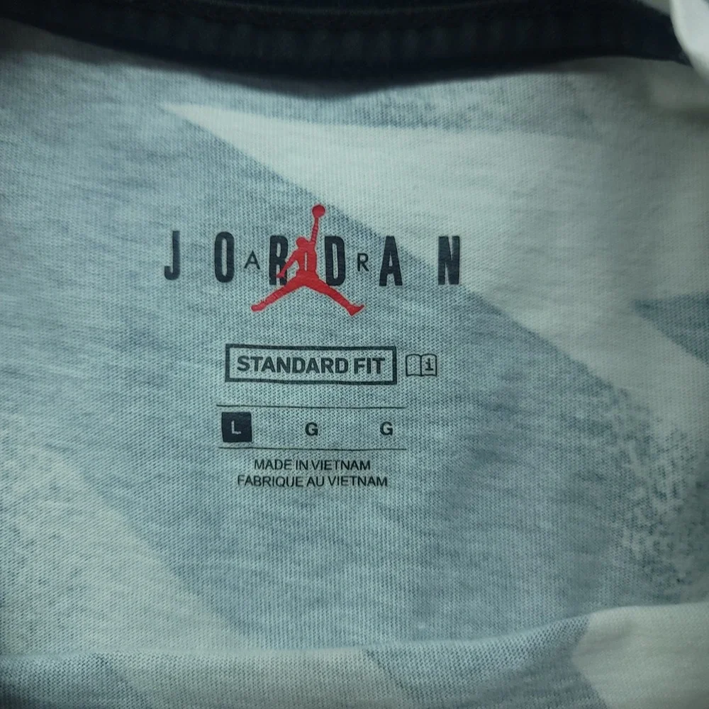 Jordan Mens Geometric Lightning Bolt Print T-Shirt Black Grey Red DB1553-010 L